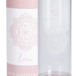 Luvin Life Crystal Water Bottle Rose Quartz 'gratitude' 550ml